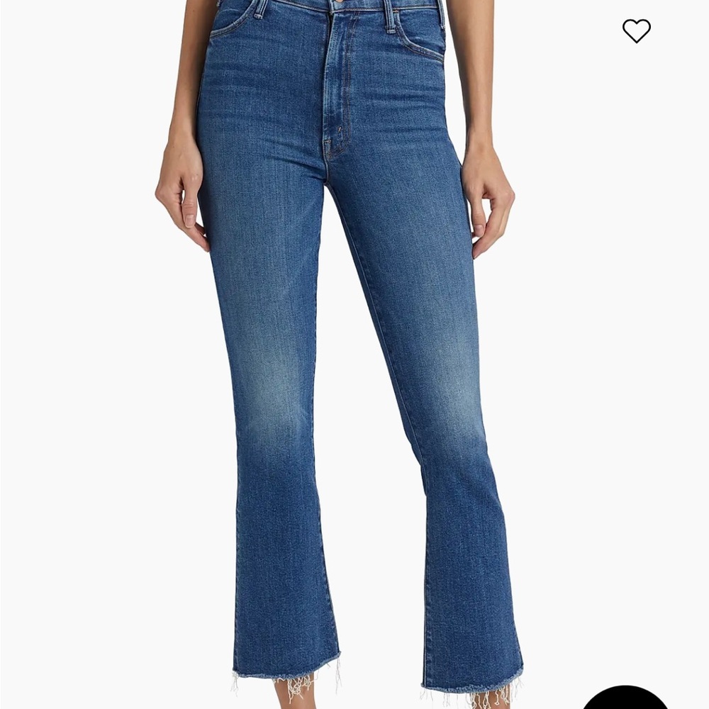 MOTHER The Hustler Ankle Fray Dark Blue Jeans